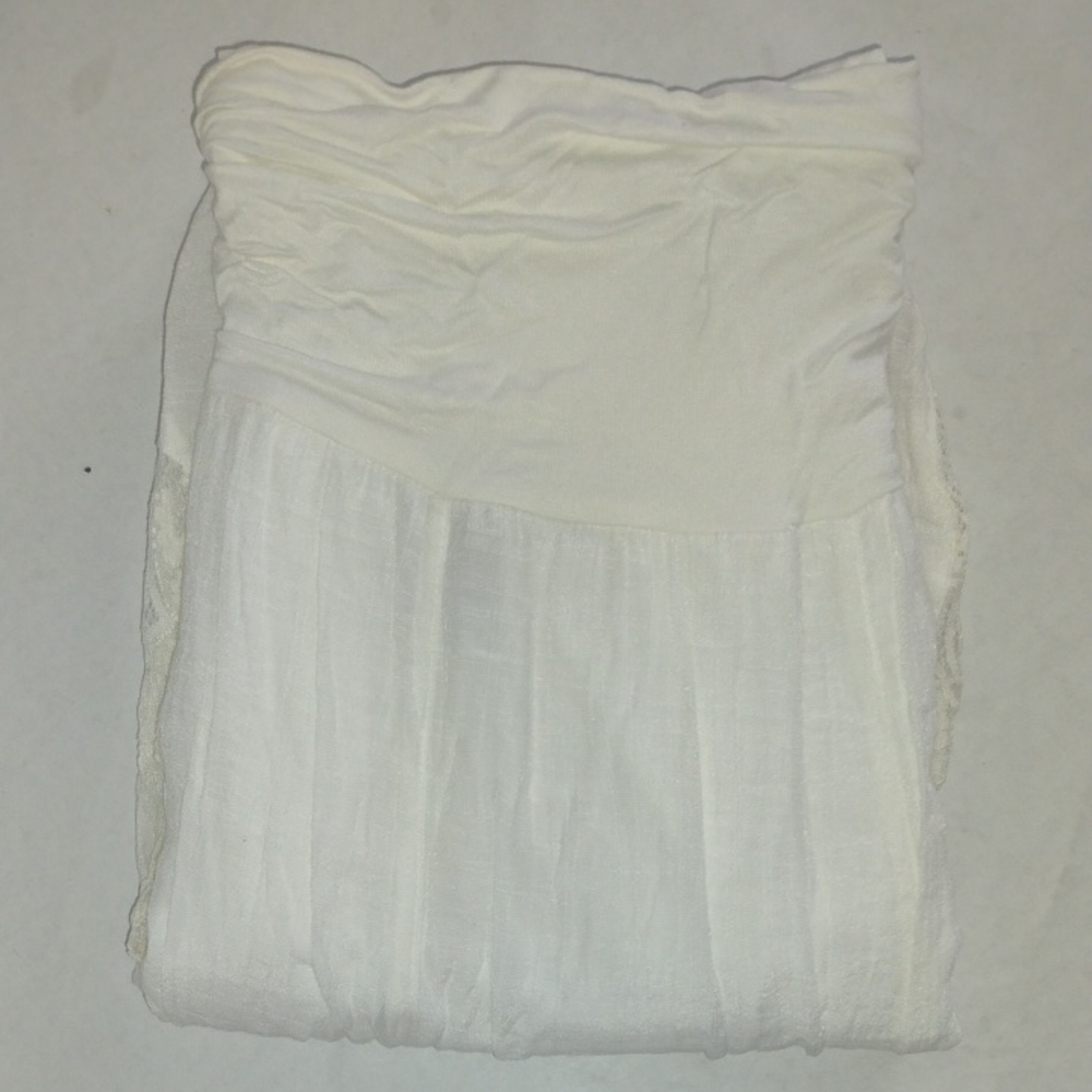 Apt. 9 White Maxi Skirt With Lace Trim (J633) - Picture 5 of 5